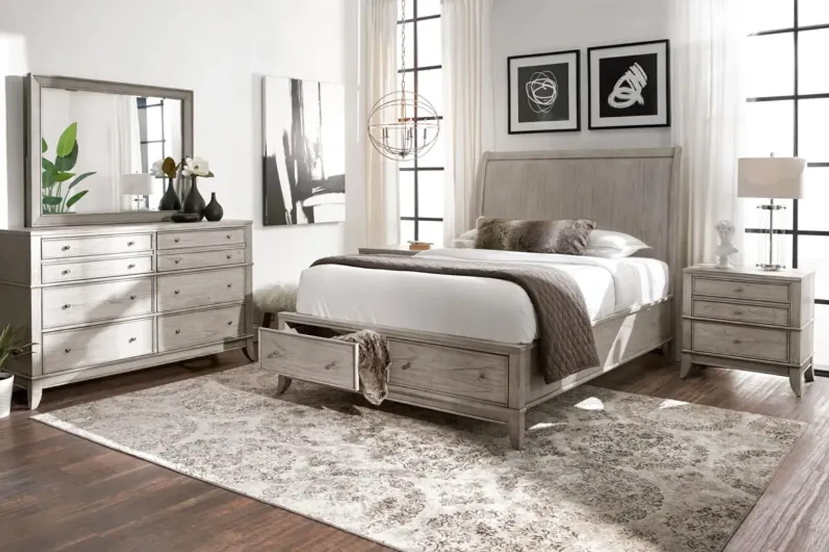 Hazel 5-Piece Queen Bedroom Set with Dresser and Mirror - Water White