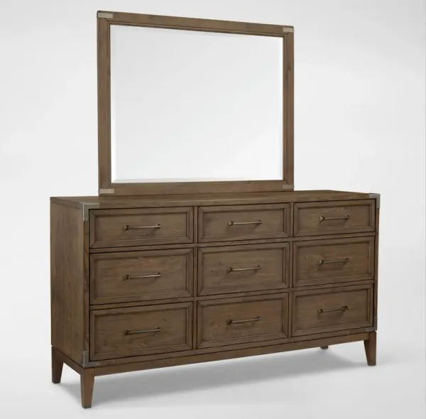 Madrid Dresser & Mirror - Oak