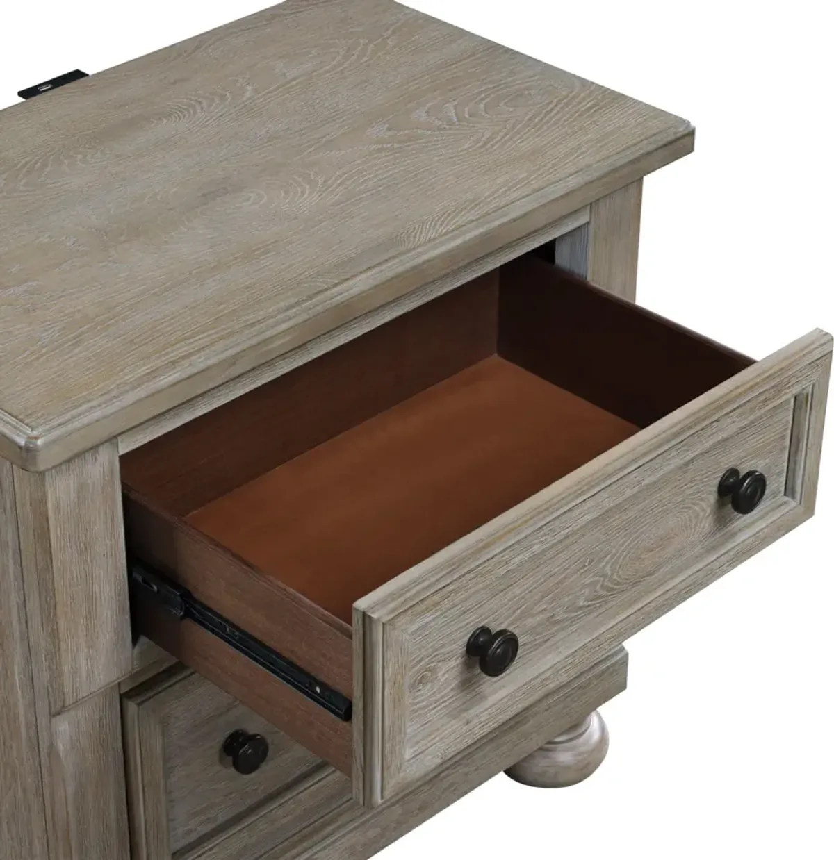 Hanover Nightstand with USB Charging - Taupe