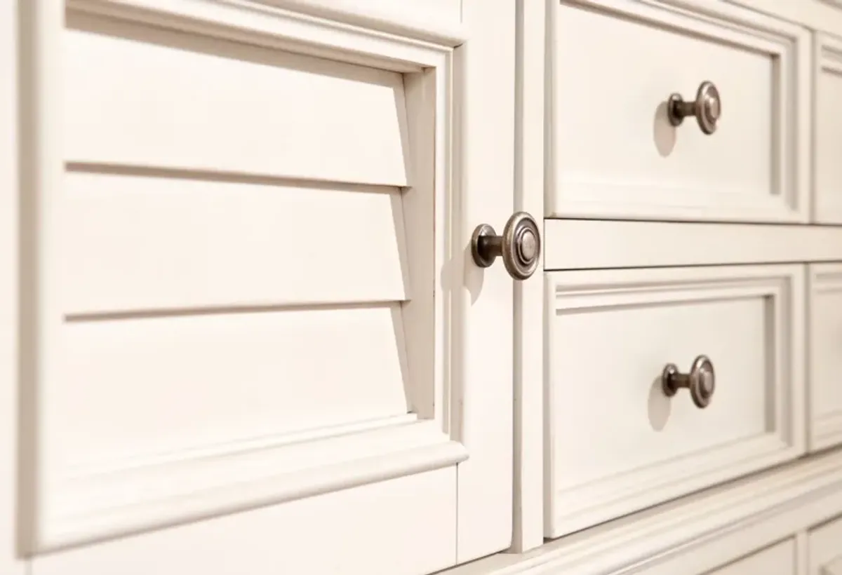 Charleston Dresser and Mirror - White