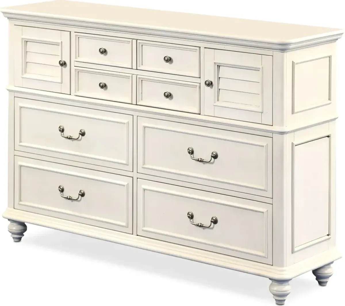 Charleston Dresser and Mirror - White