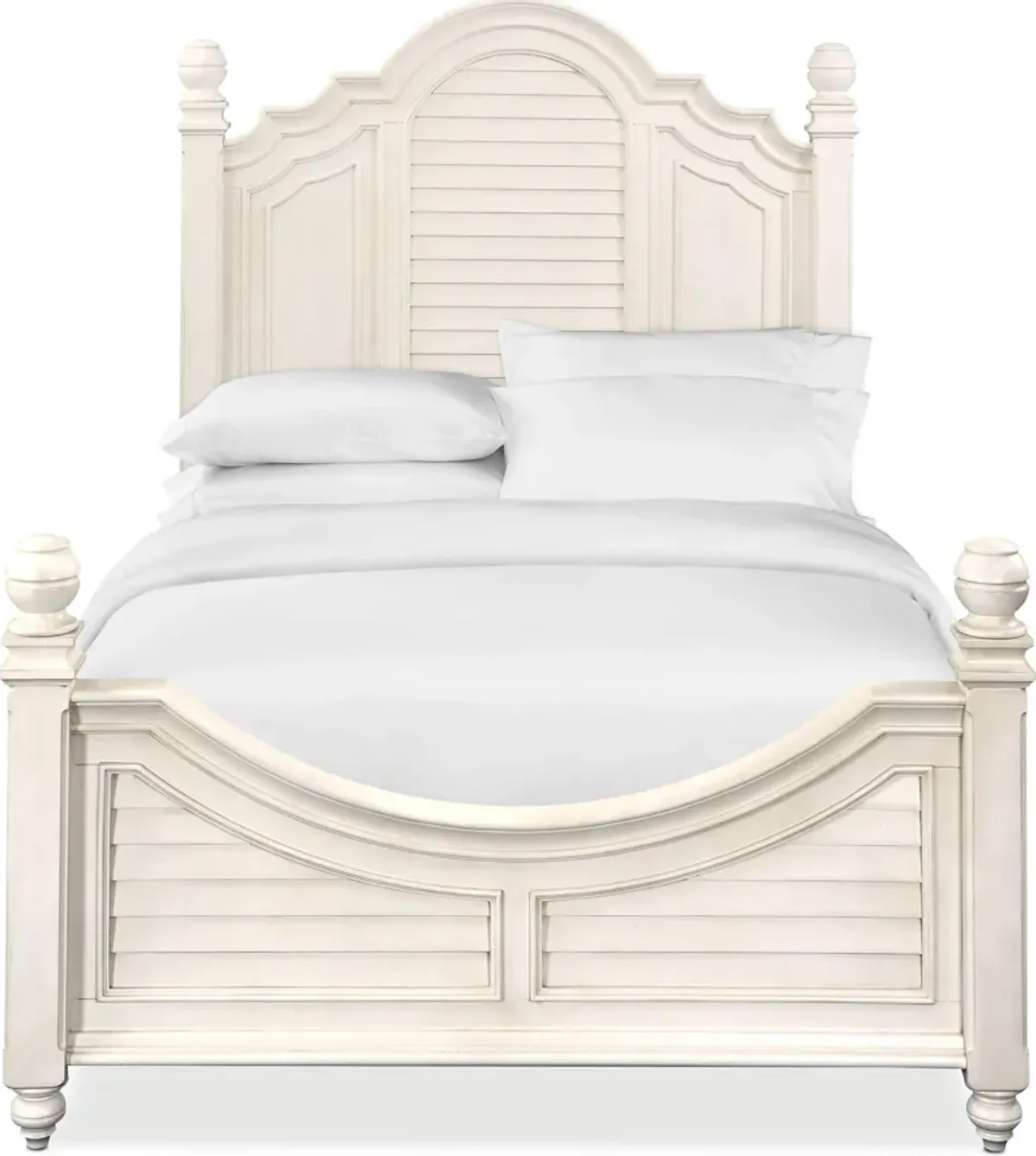 Charleston King Poster Bed - White