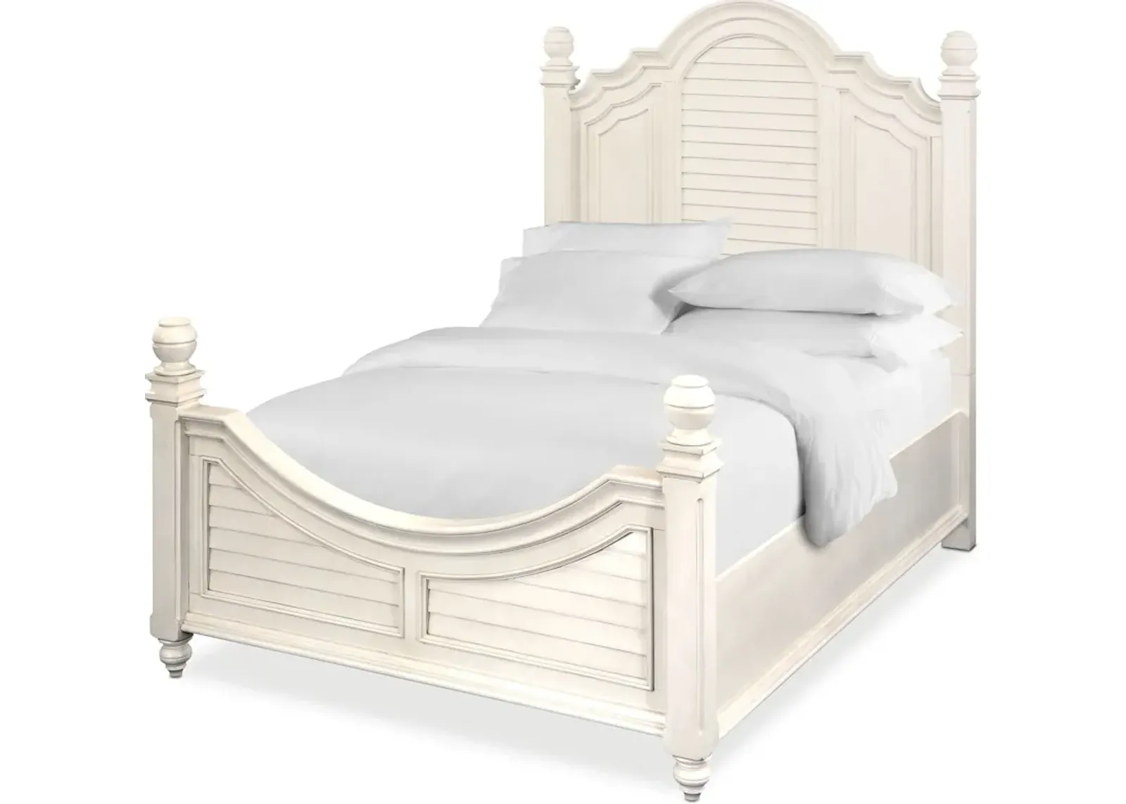 Charleston King Poster Bed - White