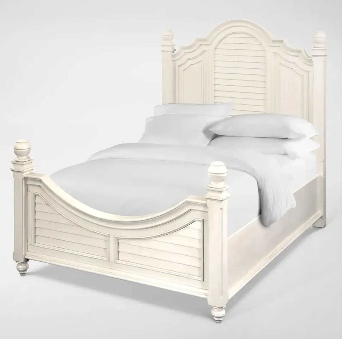 Charleston King Poster Bed - White