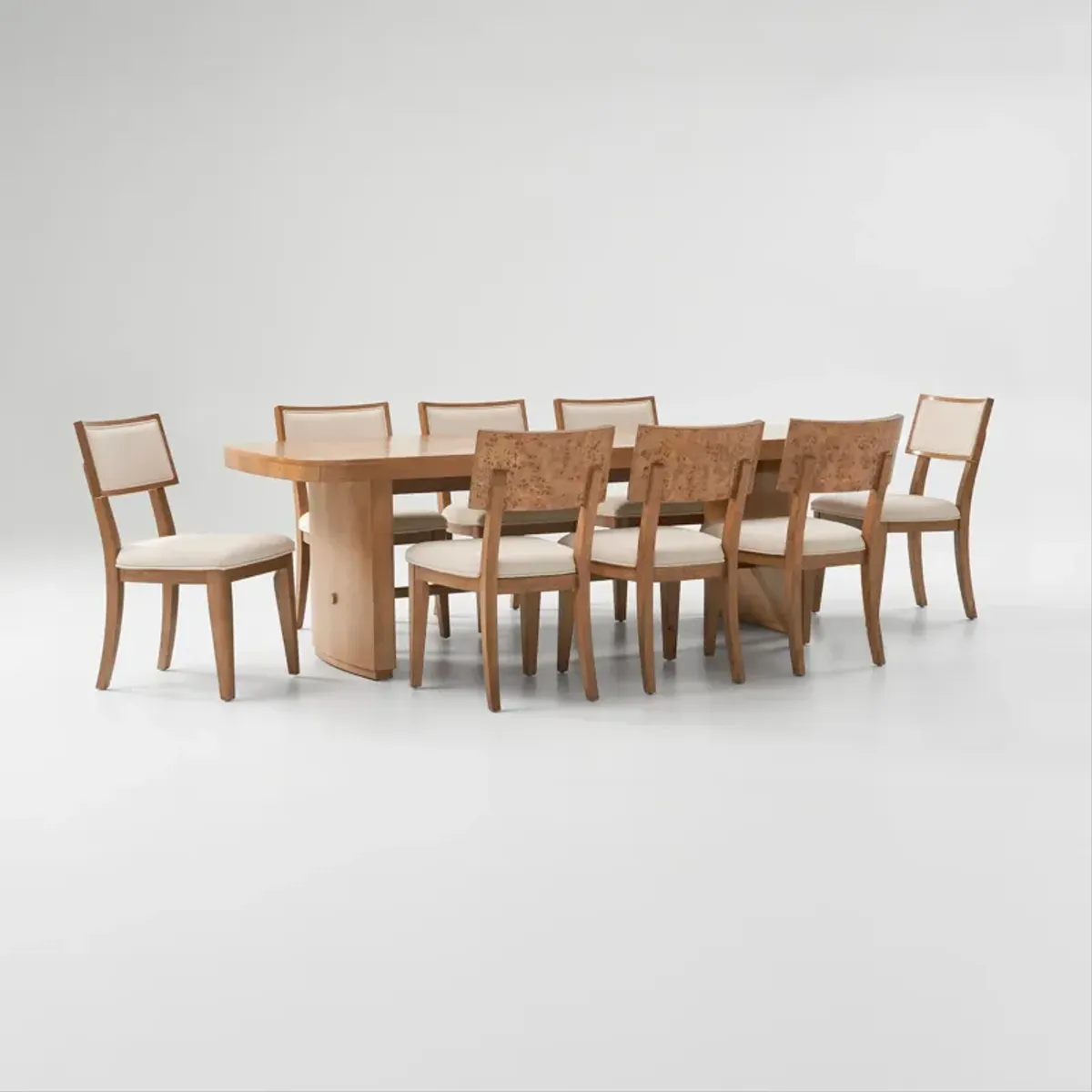 Milan Dining Table and 8 Side Chairs - Blonde