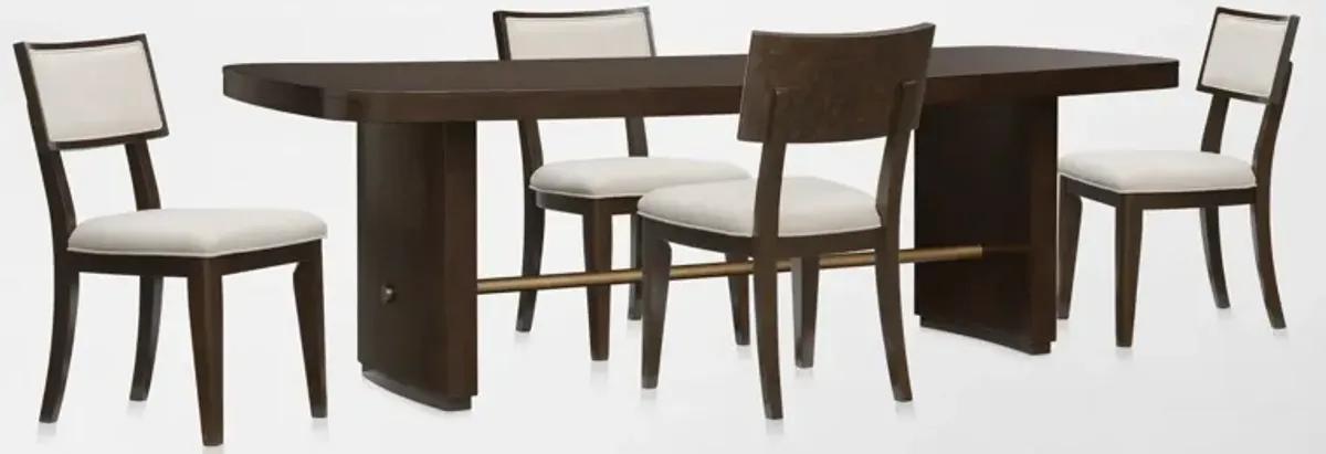 Milan Dining Table and 4 Side Chairs - Espresso