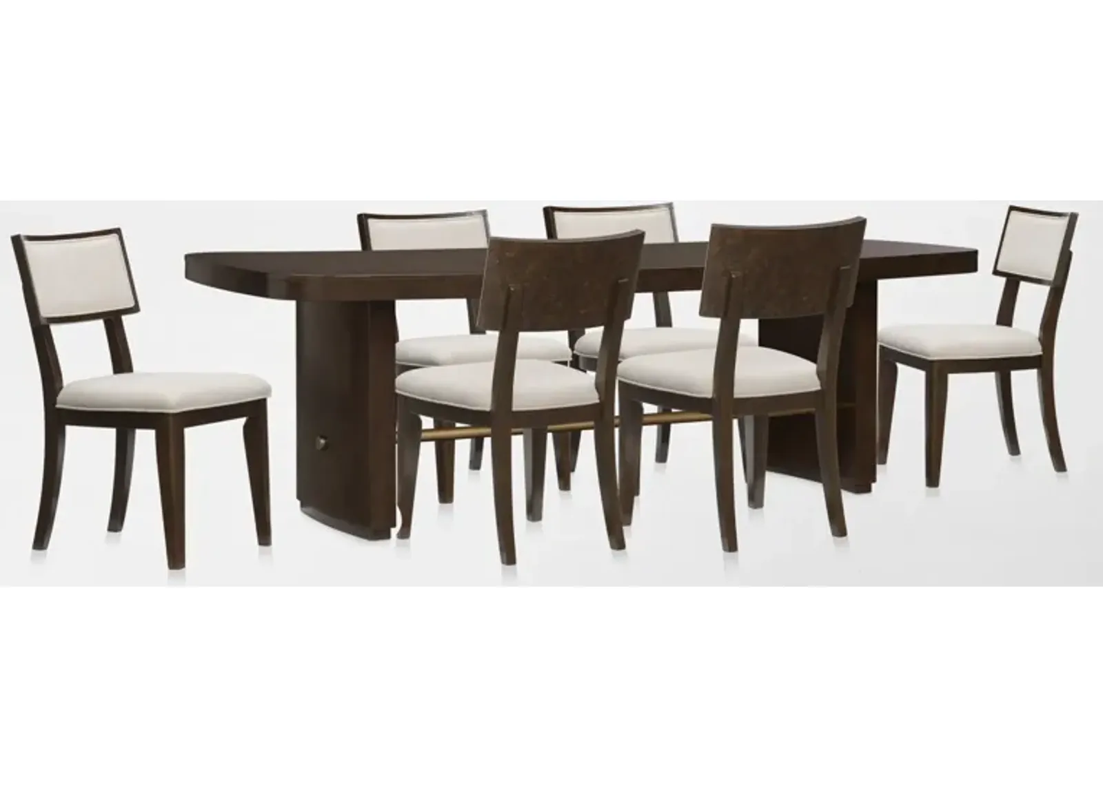 Milan Dining Table and 6 Side Chairs - Espresso