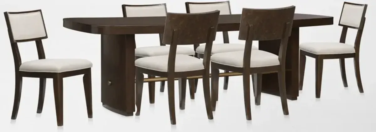 Milan Dining Table and 6 Side Chairs - Espresso