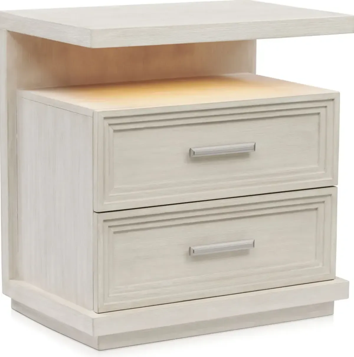 Arielle Nightstand with USB Charging and Light - Parchment