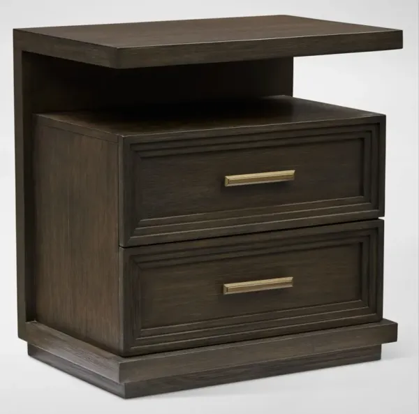 Arielle Nightstand with USB Charging and Light - Tobacco