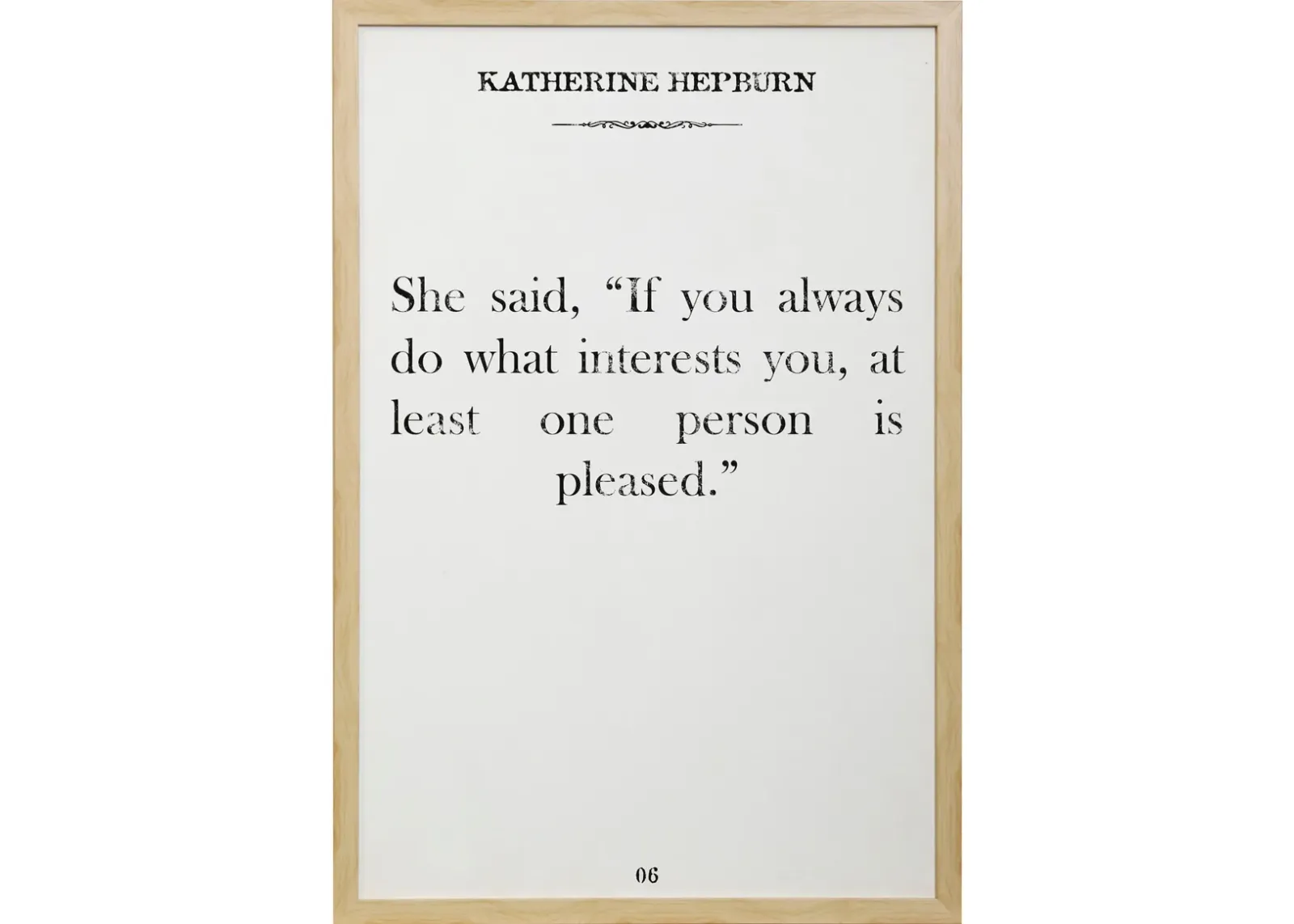 Katherine Hepburn Quote 38'' x 26'' Wall Art