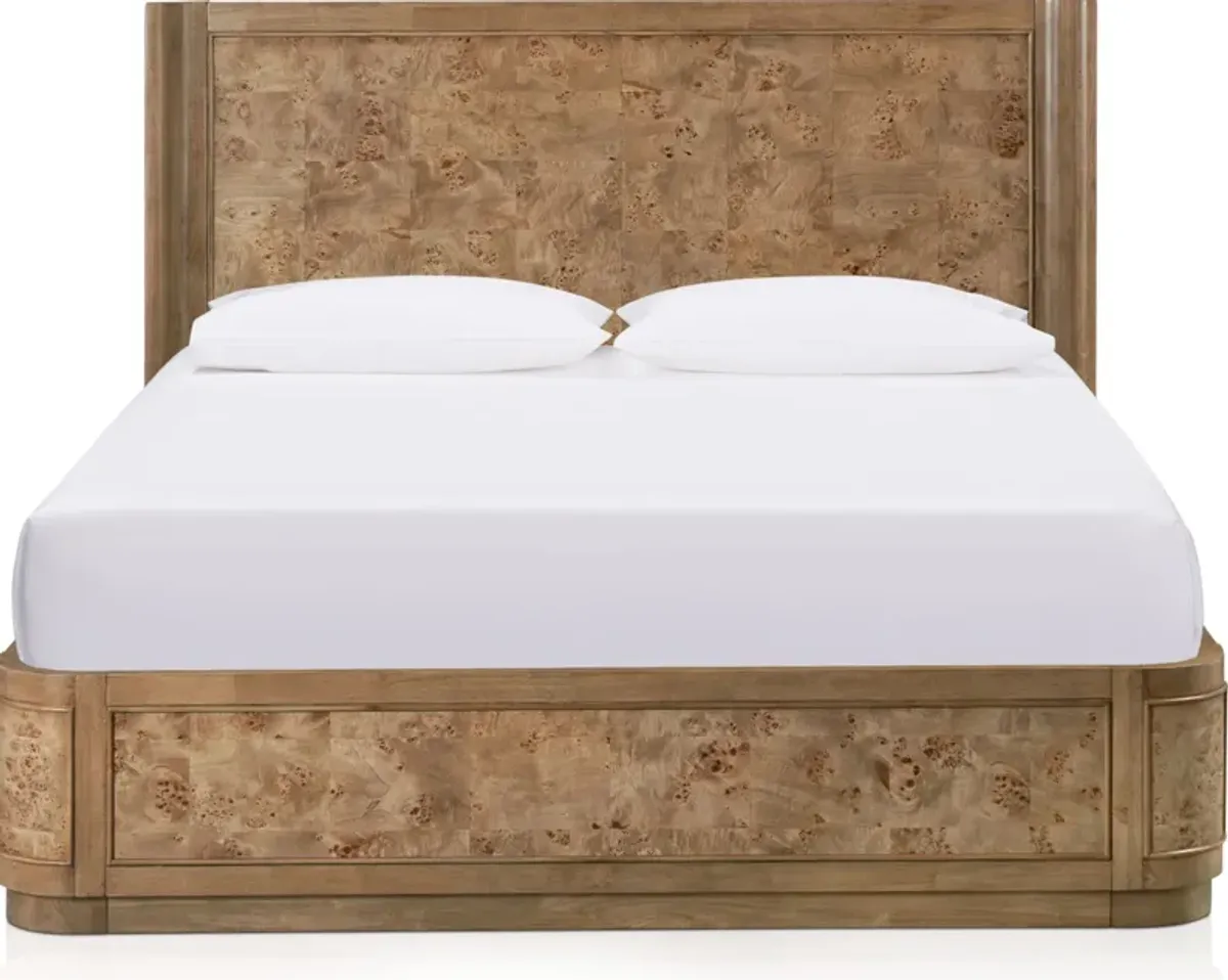 Milan Queen Panel Bed - Blonde