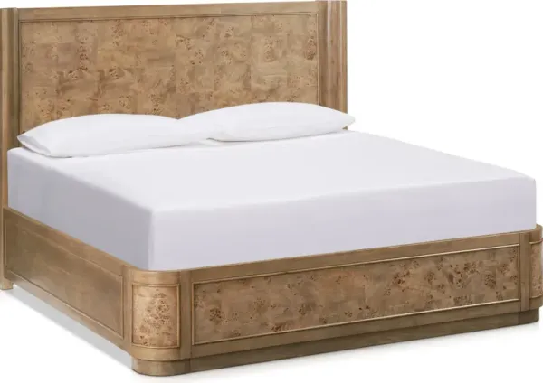 Milan King Panel Bed - Blonde