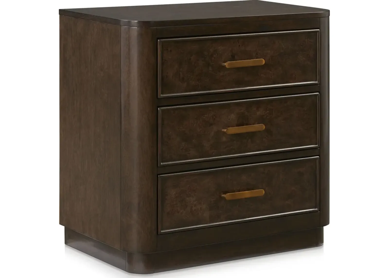 Milan 3-Drawer Nightstand with USB Charging - Espresso