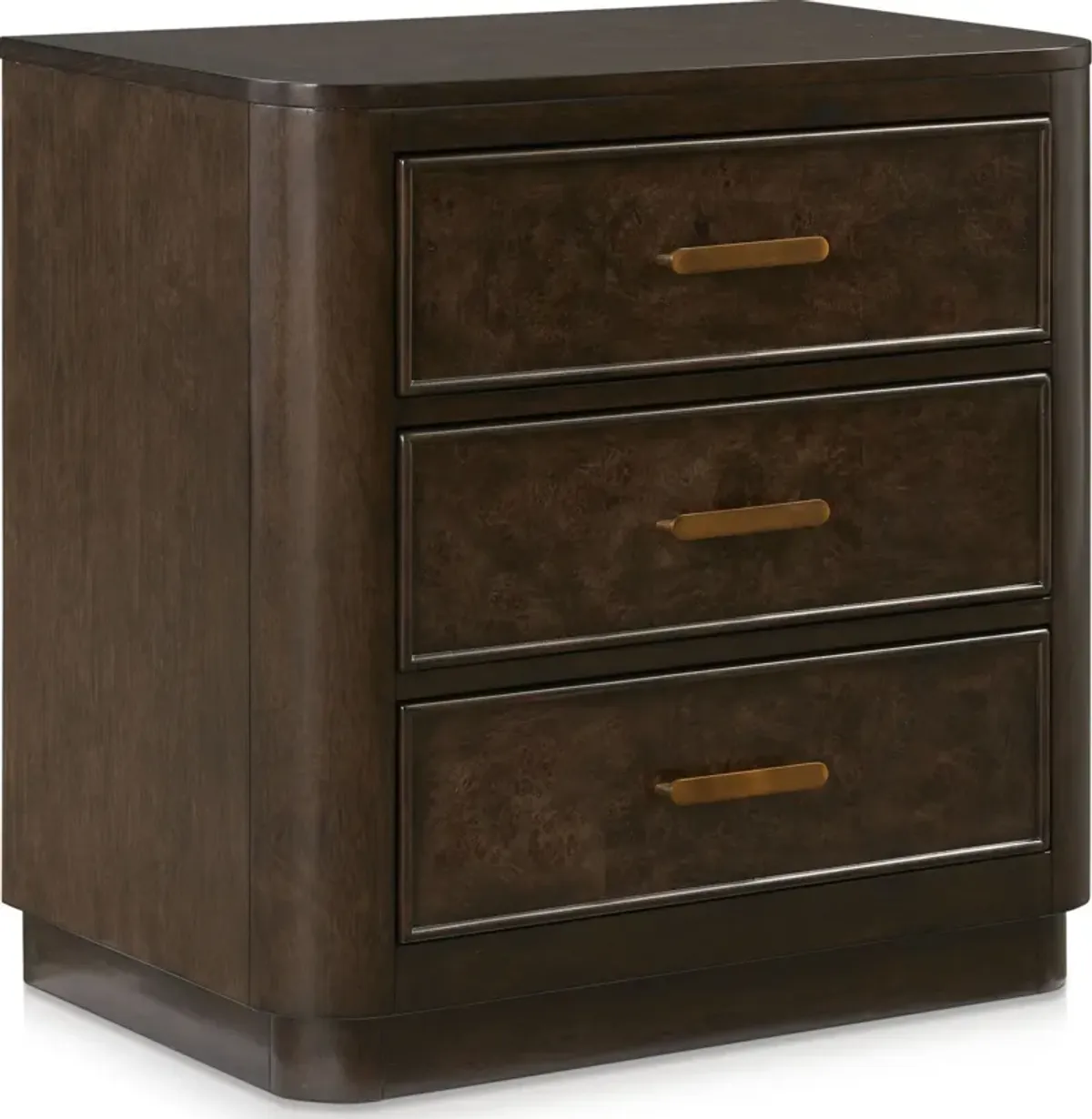 Milan 3-Drawer Nightstand with USB Charging - Espresso