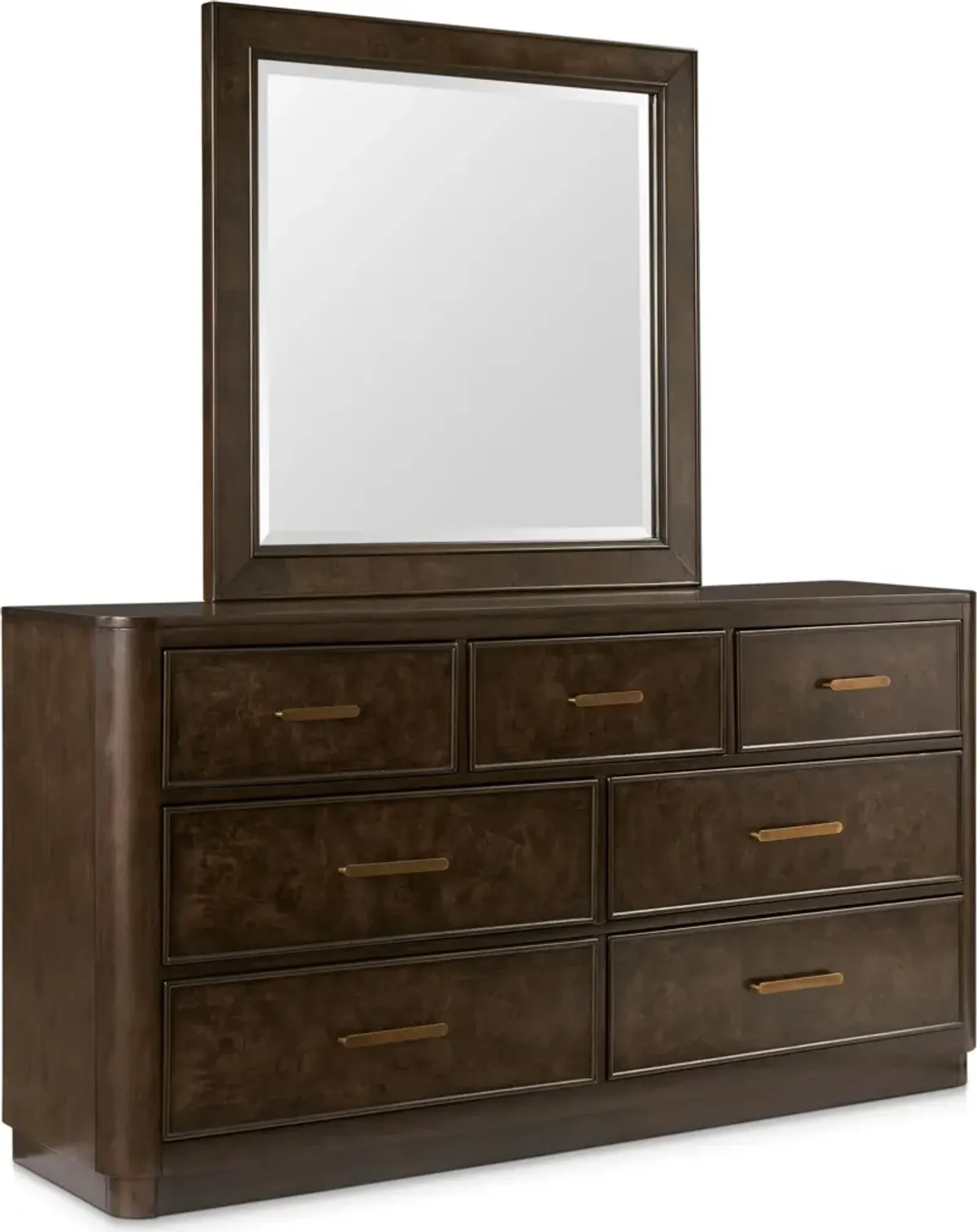 Milan 5-Piece Queen Panel Bedroom Set with Dresser and Mirror - Espresso