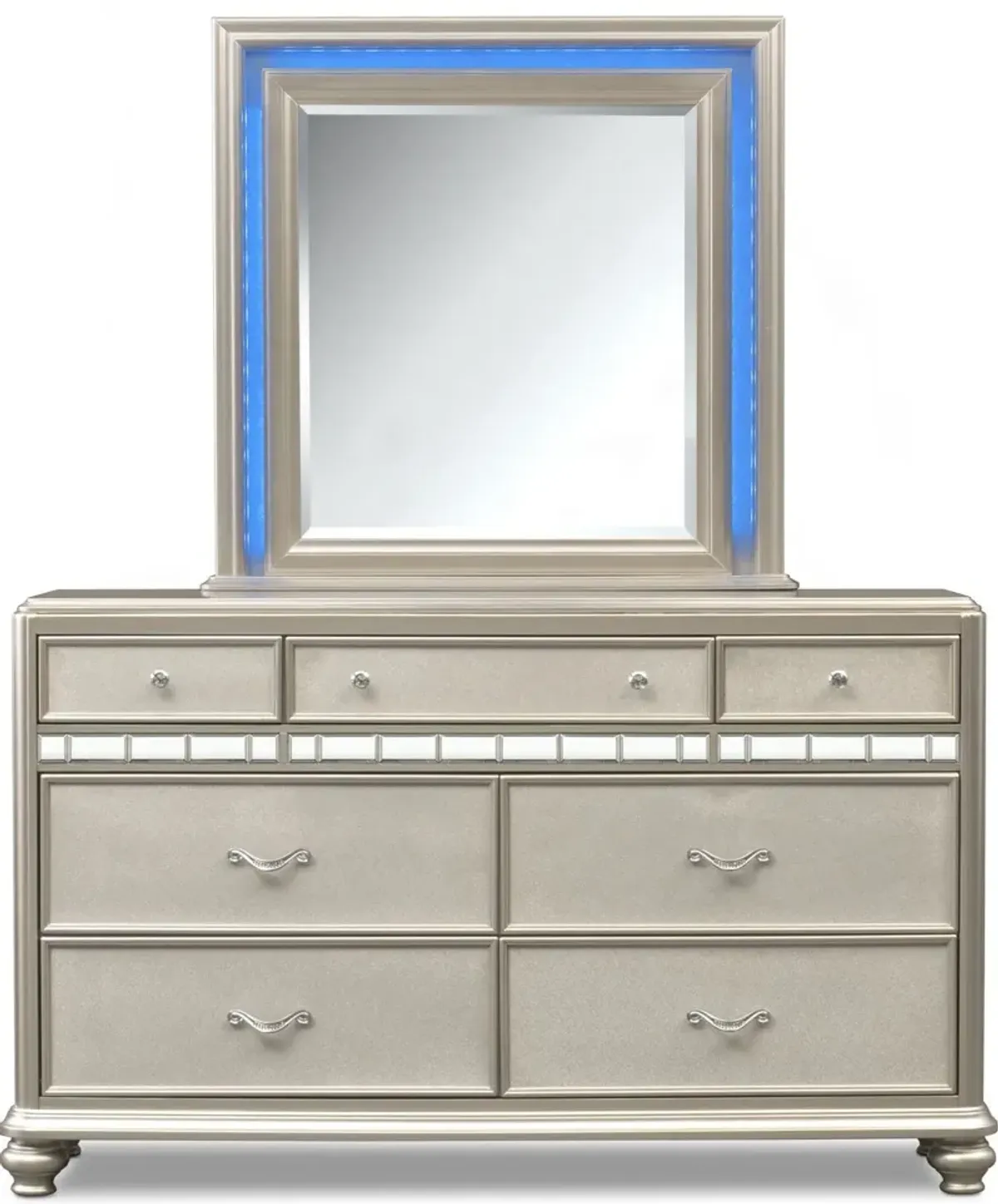 Sabrina Dresser and Mirror - Platinum