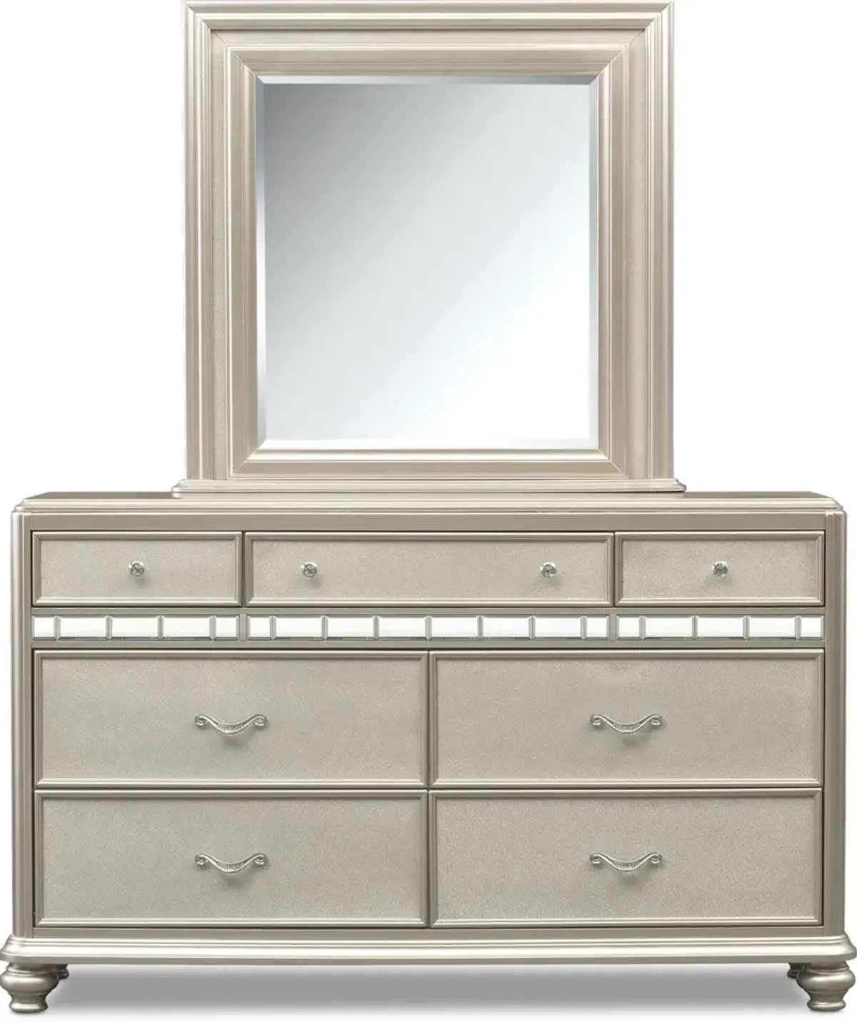 Sabrina Dresser and Mirror - Platinum