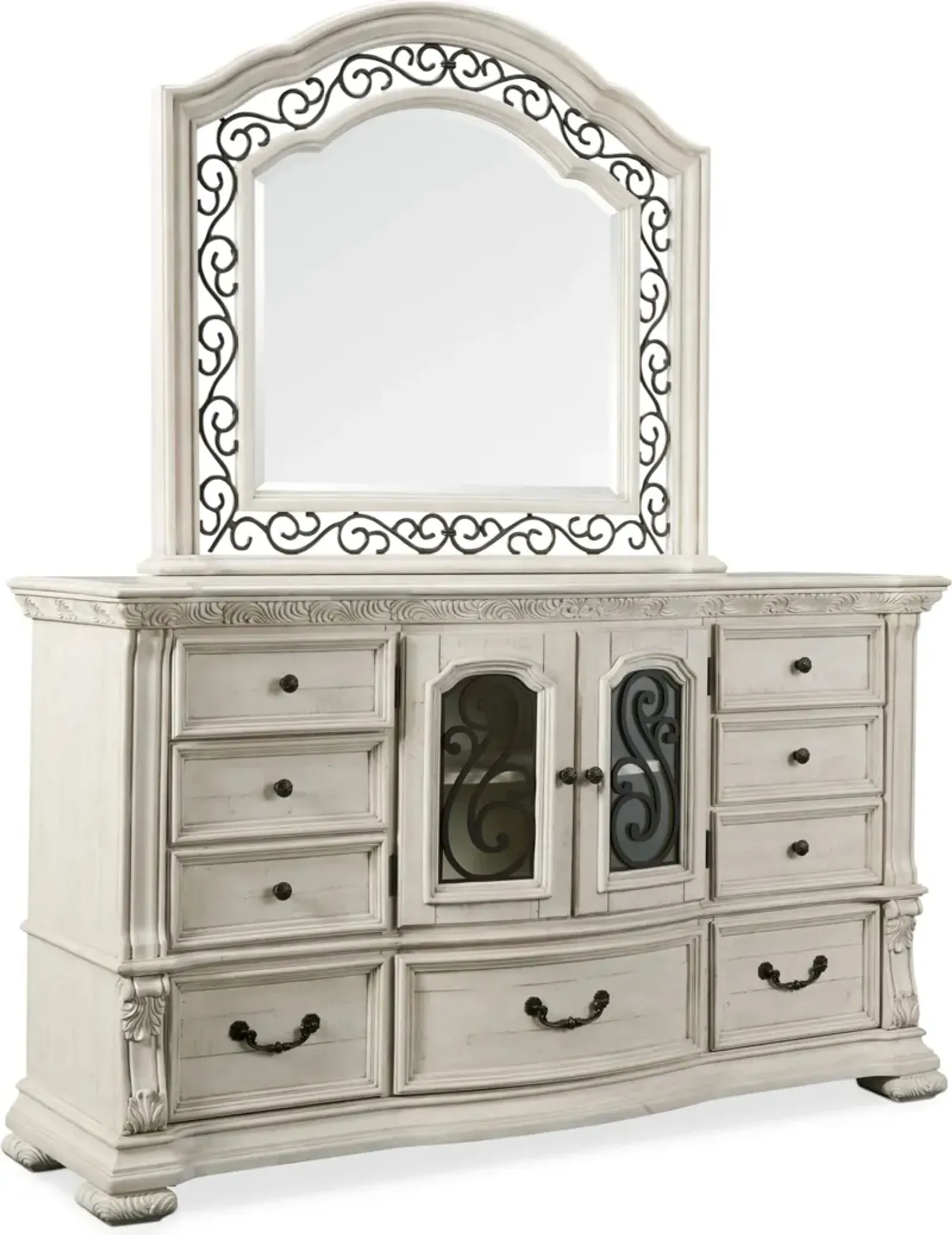 Tuscany Dresser and Mirror - Alabaster