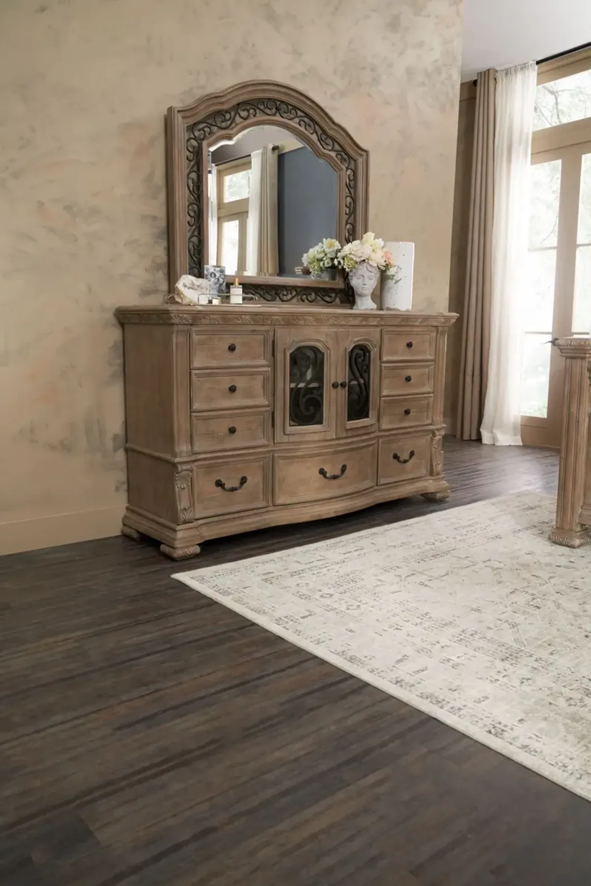 Tuscany Dresser and Mirror - Taupe