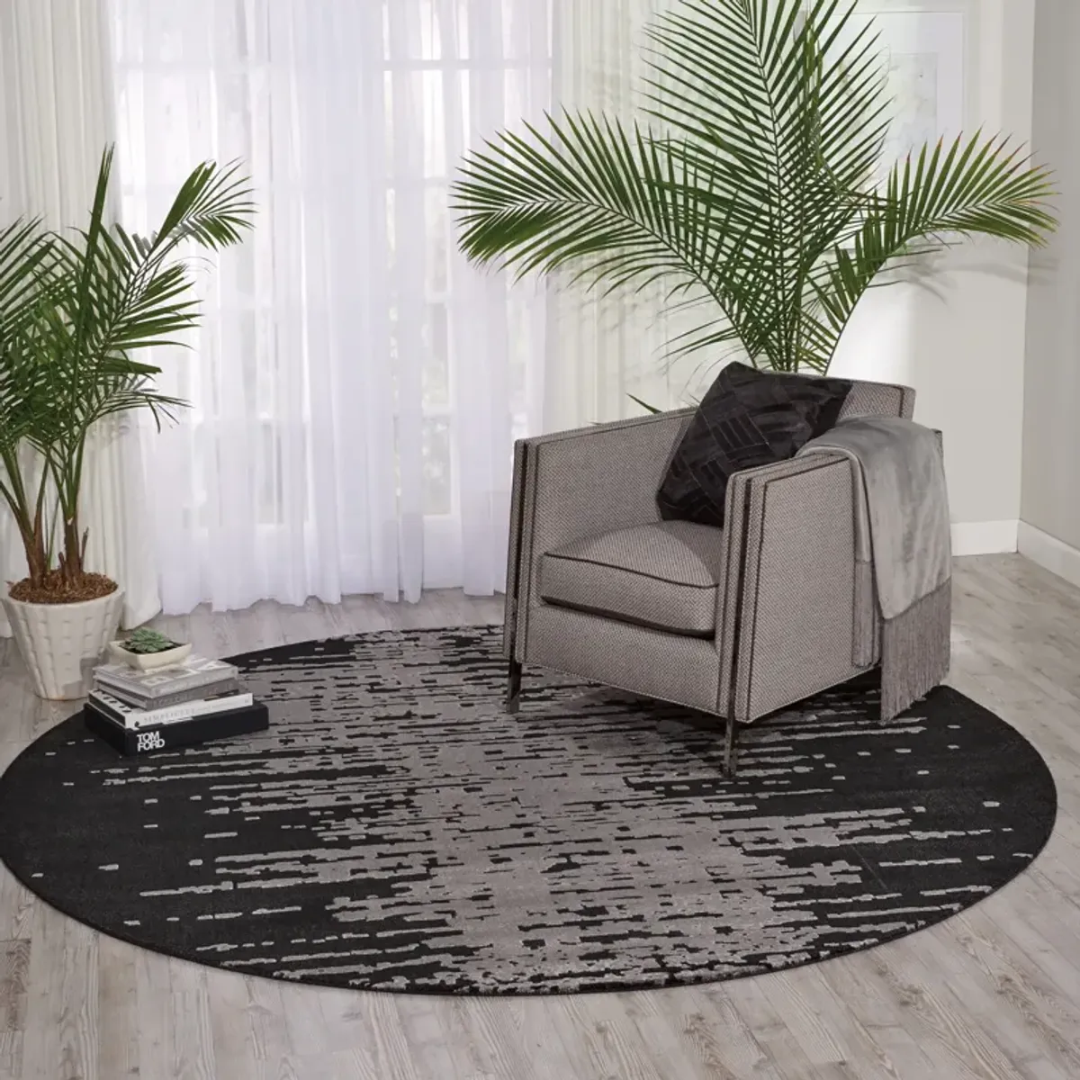 Adella 8' Round Area Rug - Flint