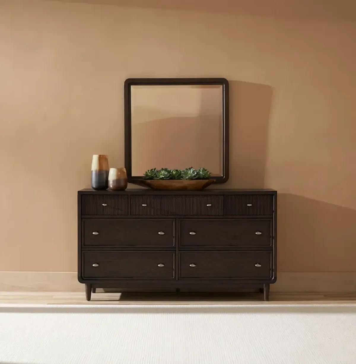 Santa Monica Dresser and Mirror - Chestnut