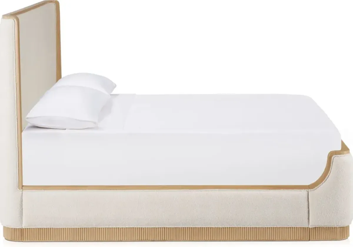 Santa Monica Queen Upholstered Bed - Natural