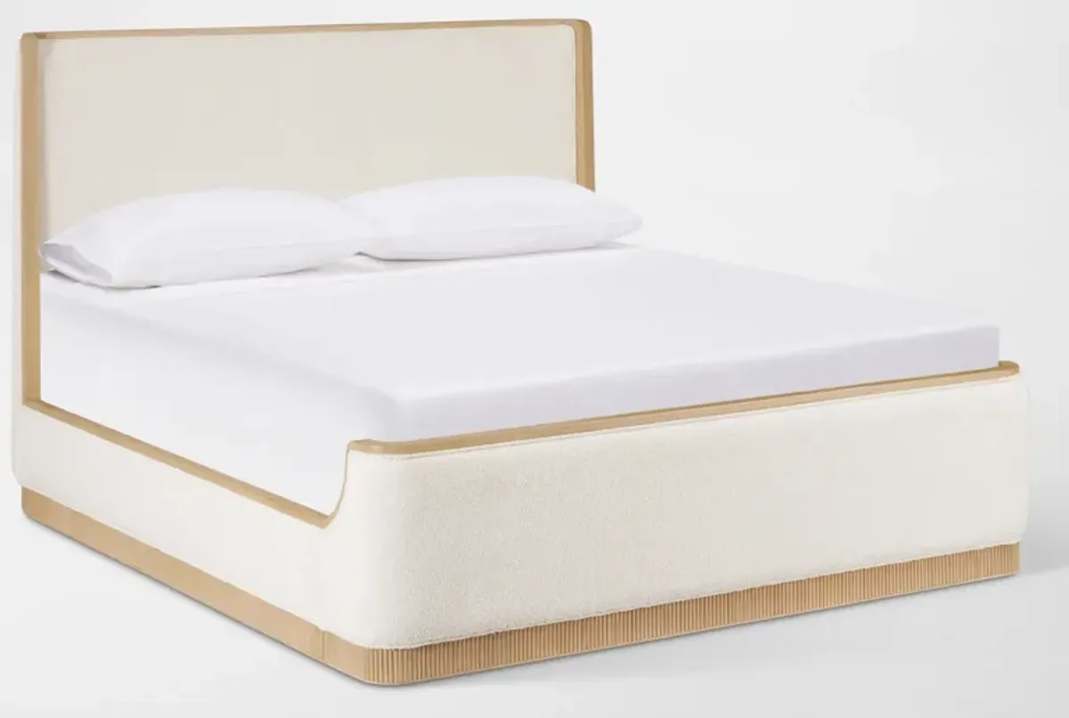 Santa Monica King Upholstered Bed - Natural