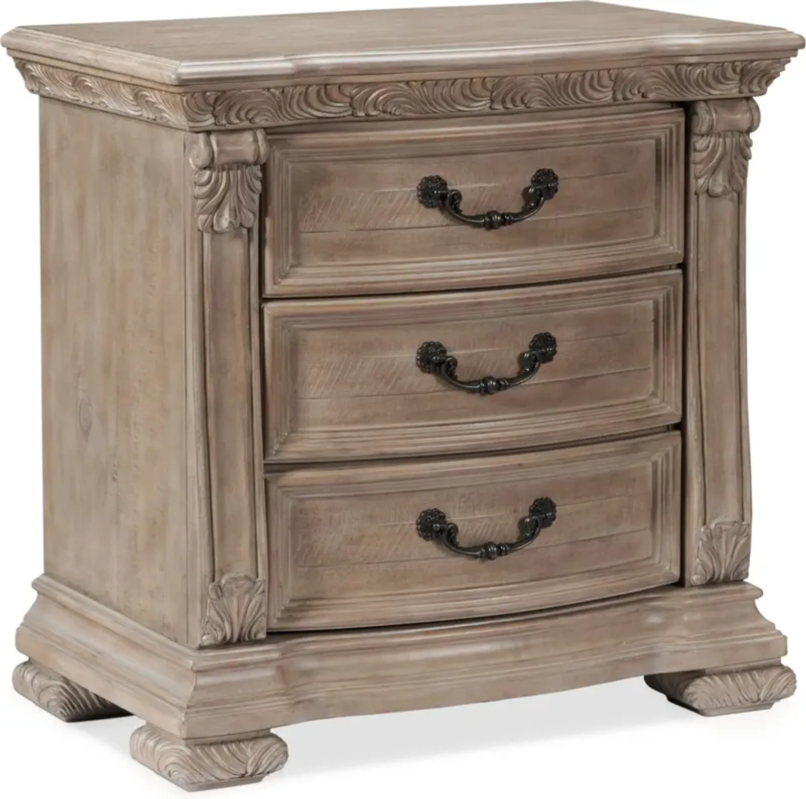 Tuscany Drawer Nightstand with USB Charging - Taupe