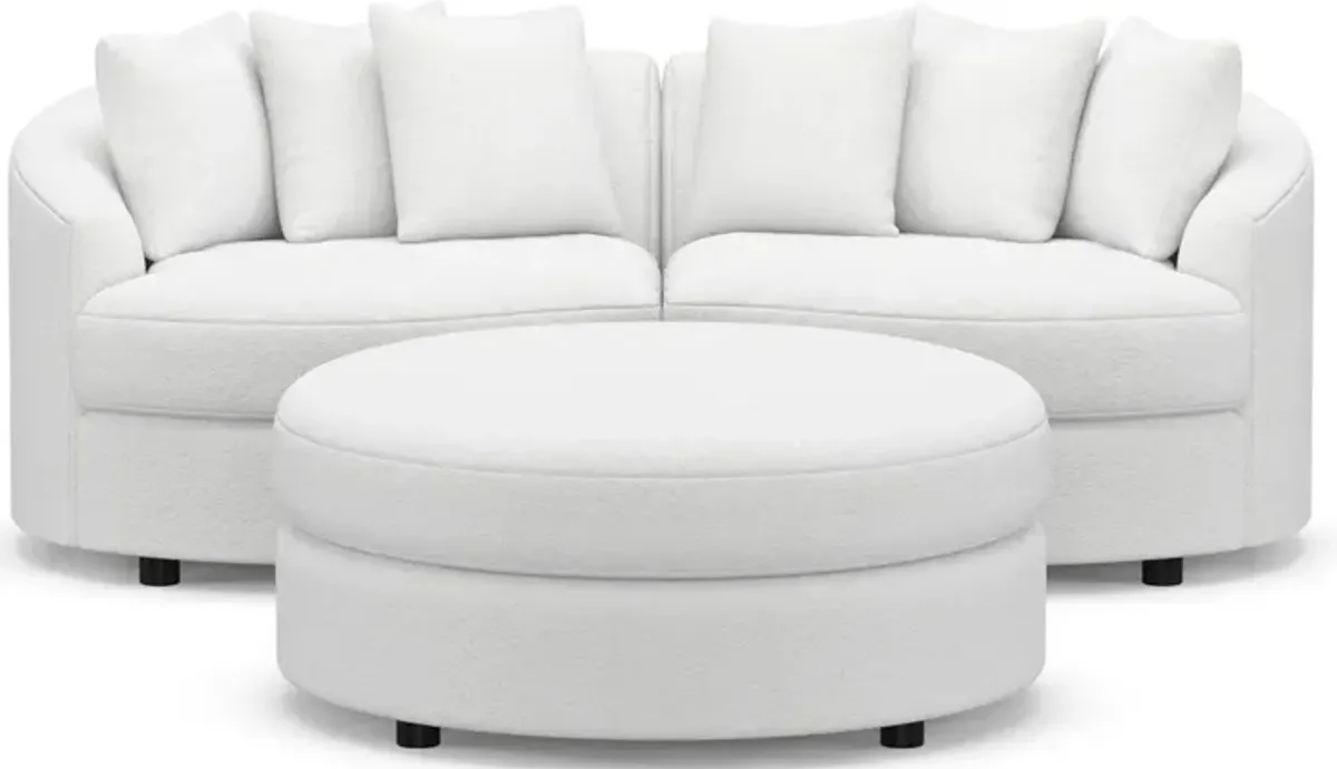 Allegra 2-Piece Sectional and Ottoman - Lovie Chalk