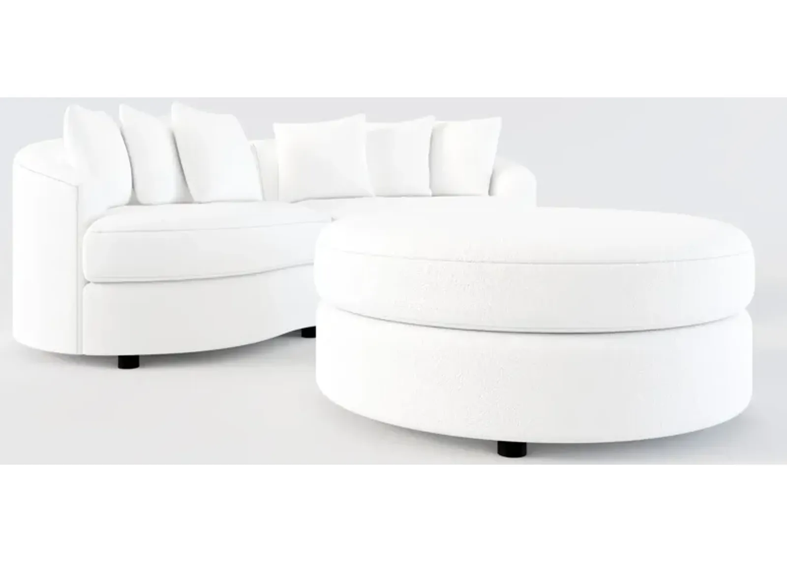 Allegra 2-Piece Sectional and Ottoman - Lovie Chalk