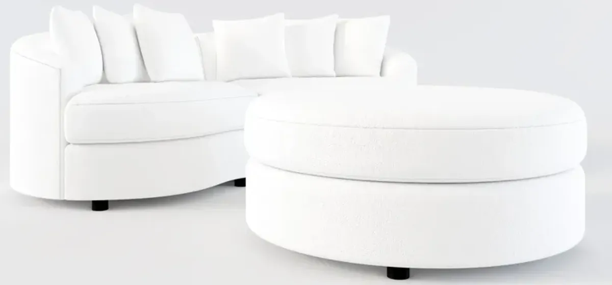 Allegra 2-Piece Sectional and Ottoman - Lovie Chalk