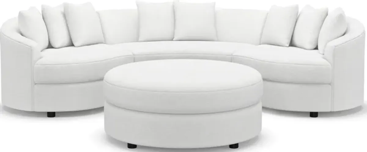 Allegra 3-Piece Sectional and Ottoman - Lovie Chalk