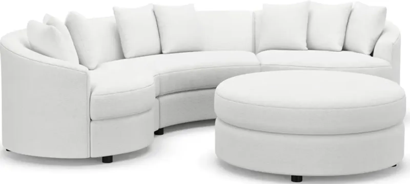 Allegra 3-Piece Sectional and Ottoman - Lovie Chalk