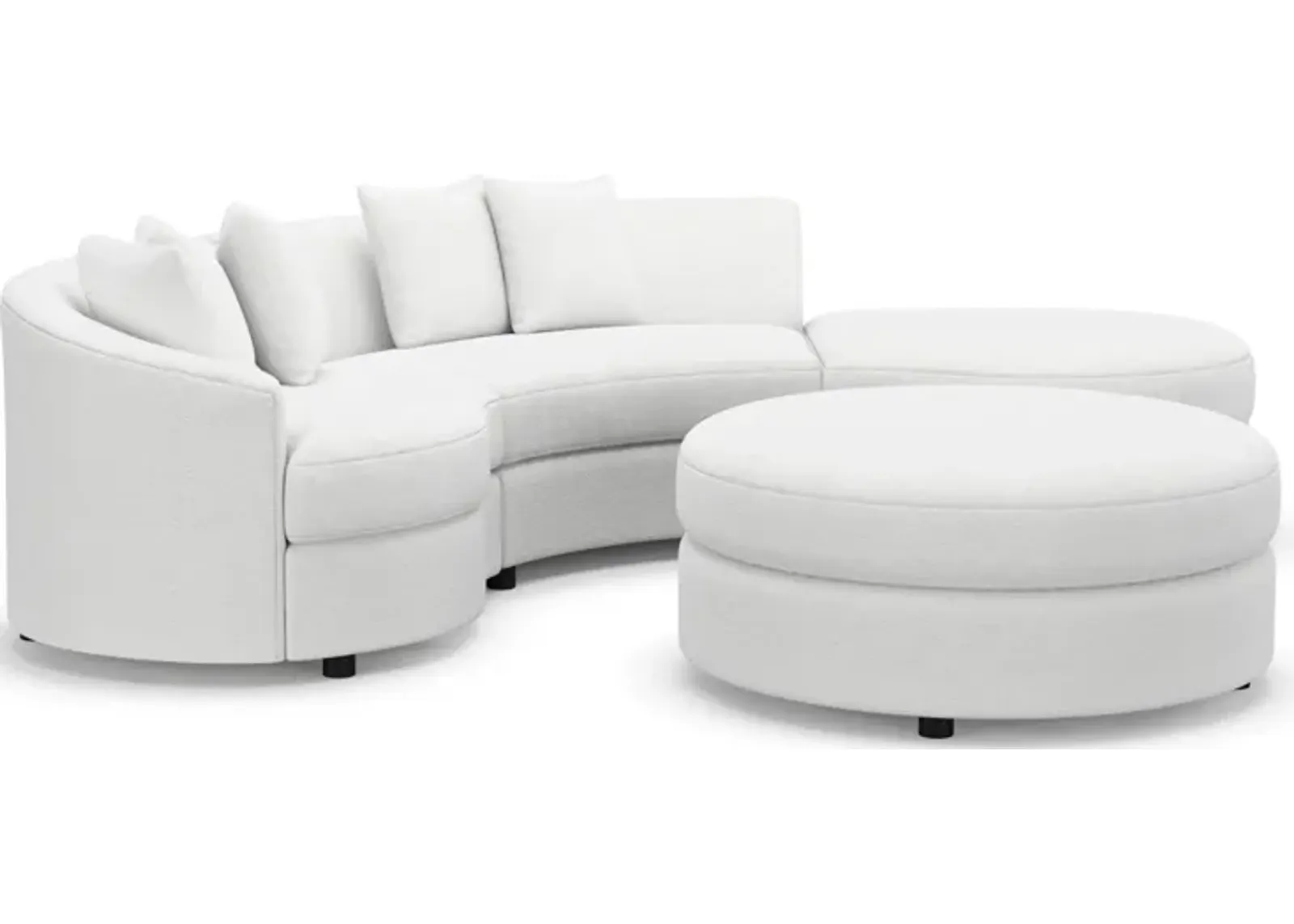 Allegra 3-Piece Sectional with Right-Facing Chaise and Ottoman - Lovie Chalk