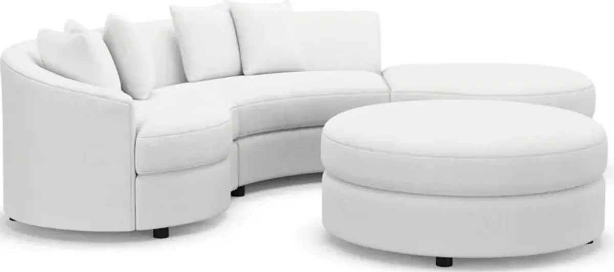 Allegra 3-Piece Sectional with Right-Facing Chaise and Ottoman - Lovie Chalk