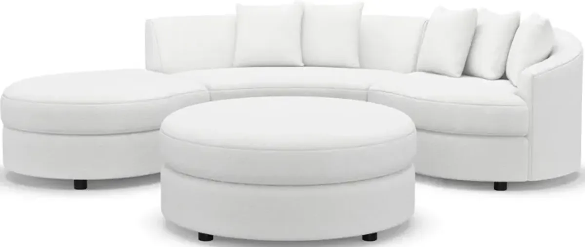 Allegra 3-Piece Sectional with Left-Facing Chaise and Ottoman - Lovie Chalk