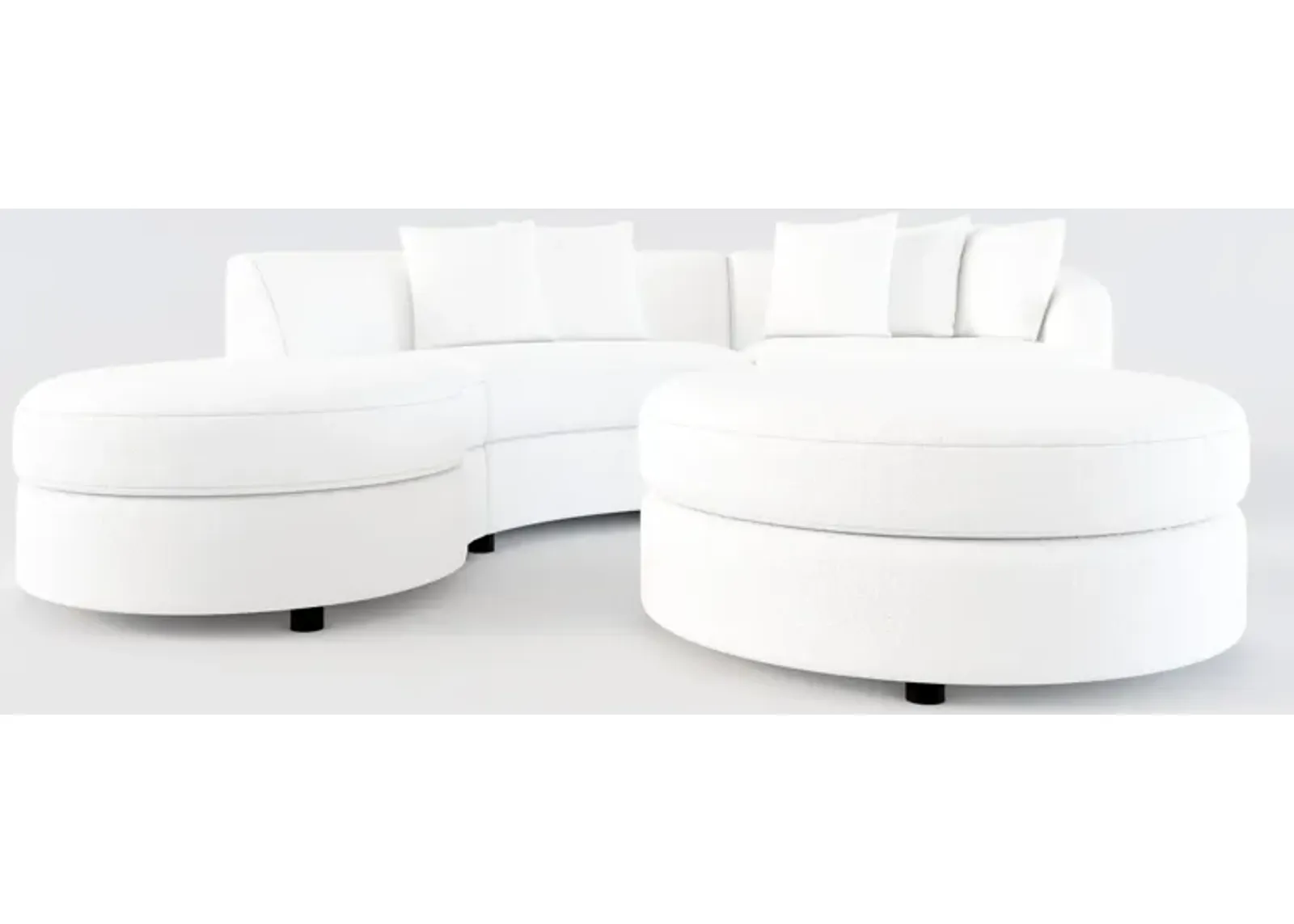 Allegra 3-Piece Sectional with Left-Facing Chaise and Ottoman - Lovie Chalk