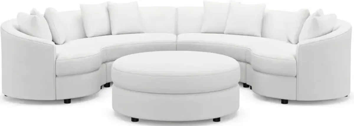 Allegra 4-Piece Sectional and Ottoman - Lovie Chalk