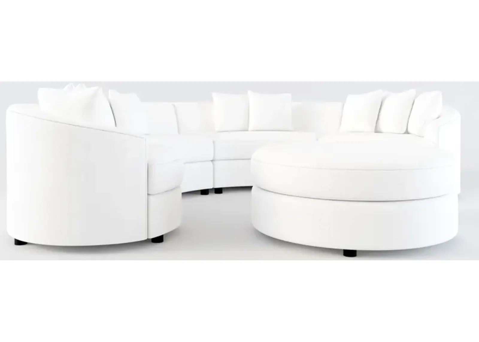 Allegra 4-Piece Sectional and Ottoman - Lovie Chalk