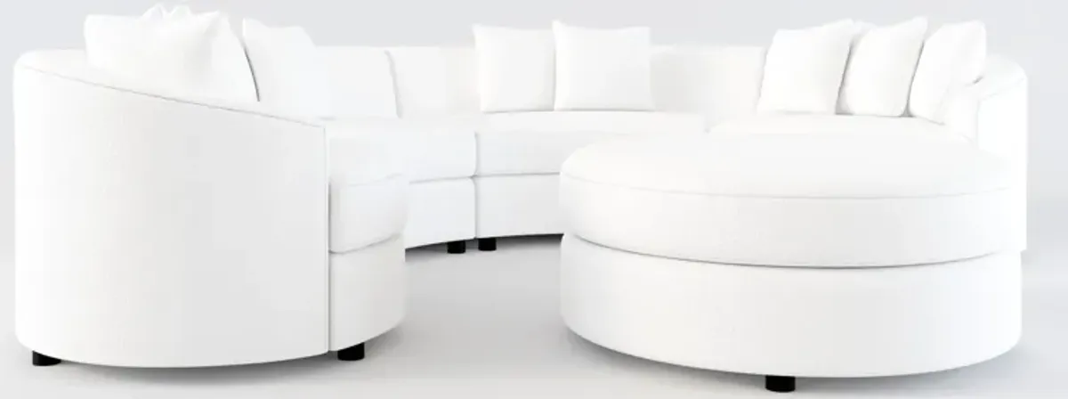 Allegra 4-Piece Sectional and Ottoman - Lovie Chalk