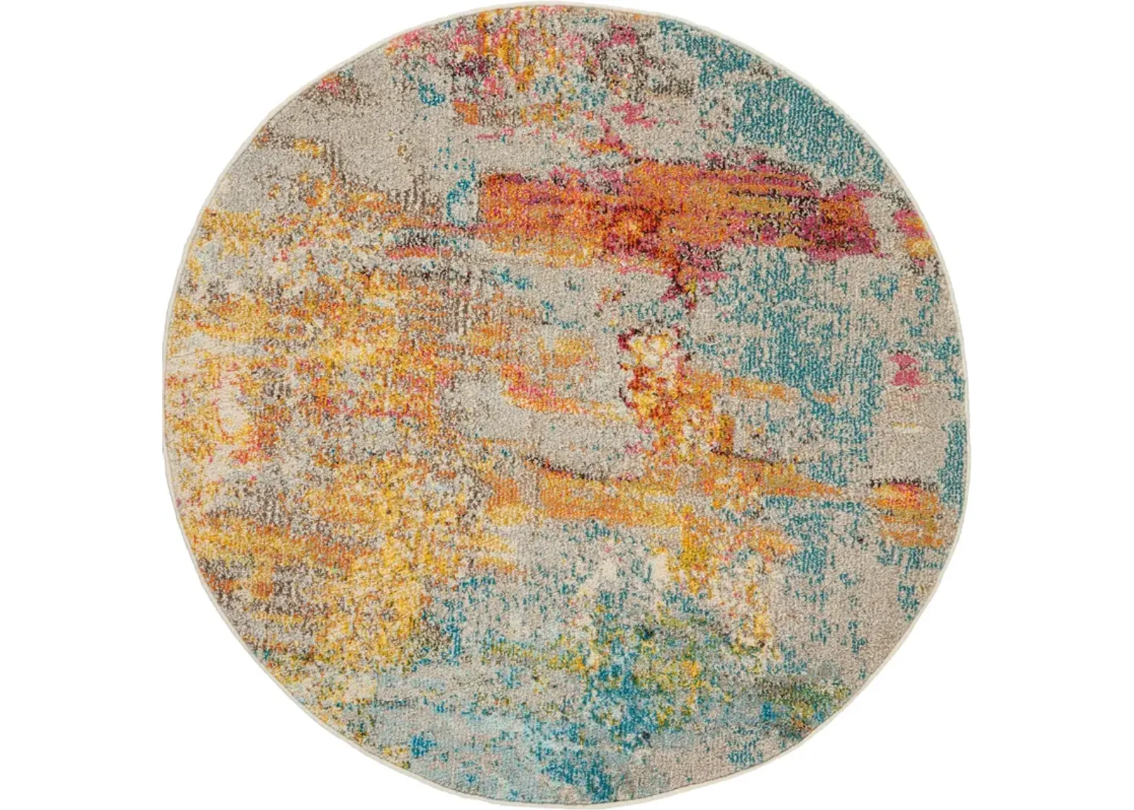 Tulum 4' Round Area Rug - Multicolor