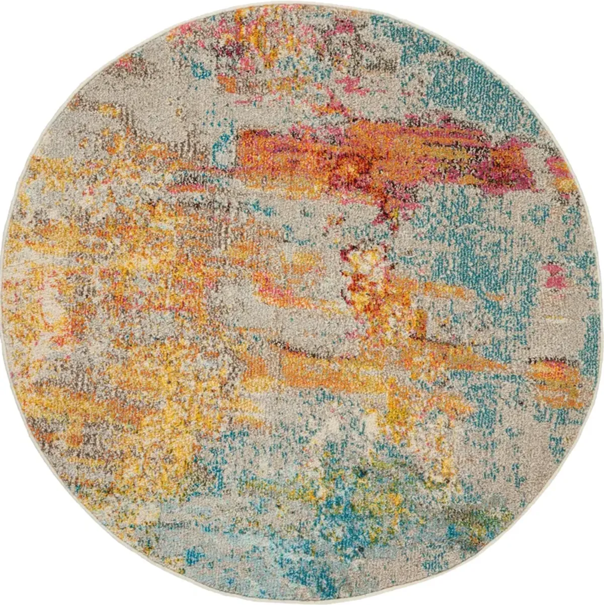 Tulum 4' Round Area Rug - Multicolor