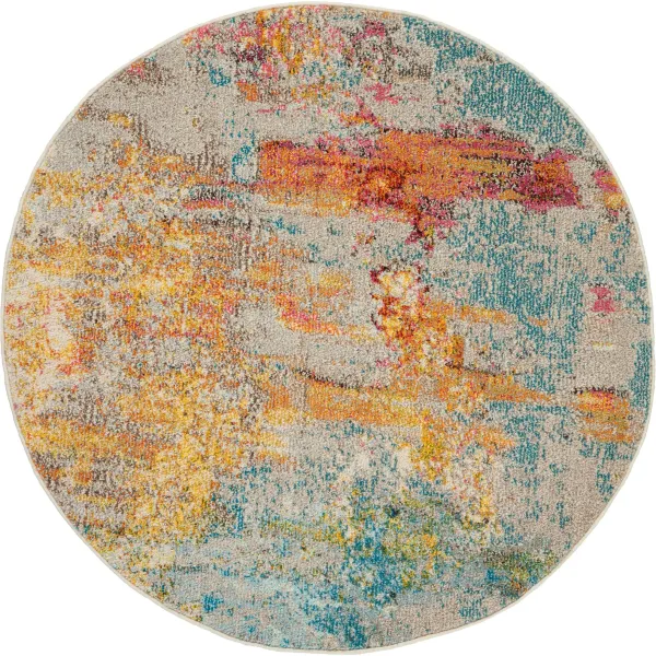 Tulum 5' Round Area Rug - Multicolor