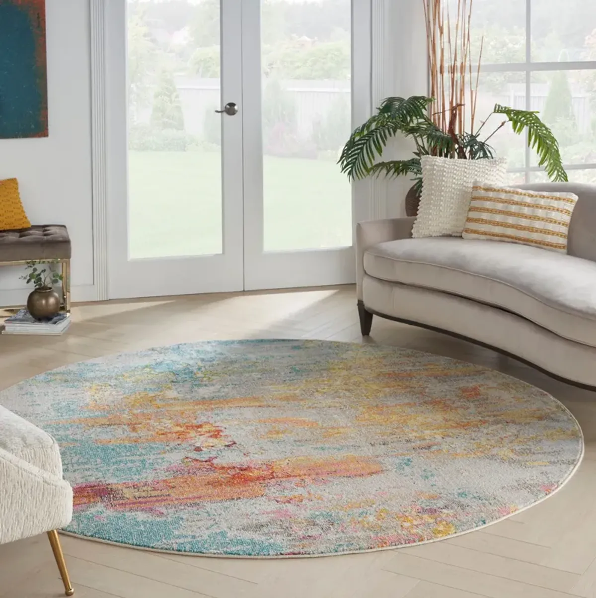 Tulum 8' Round Area Rug - Multicolor