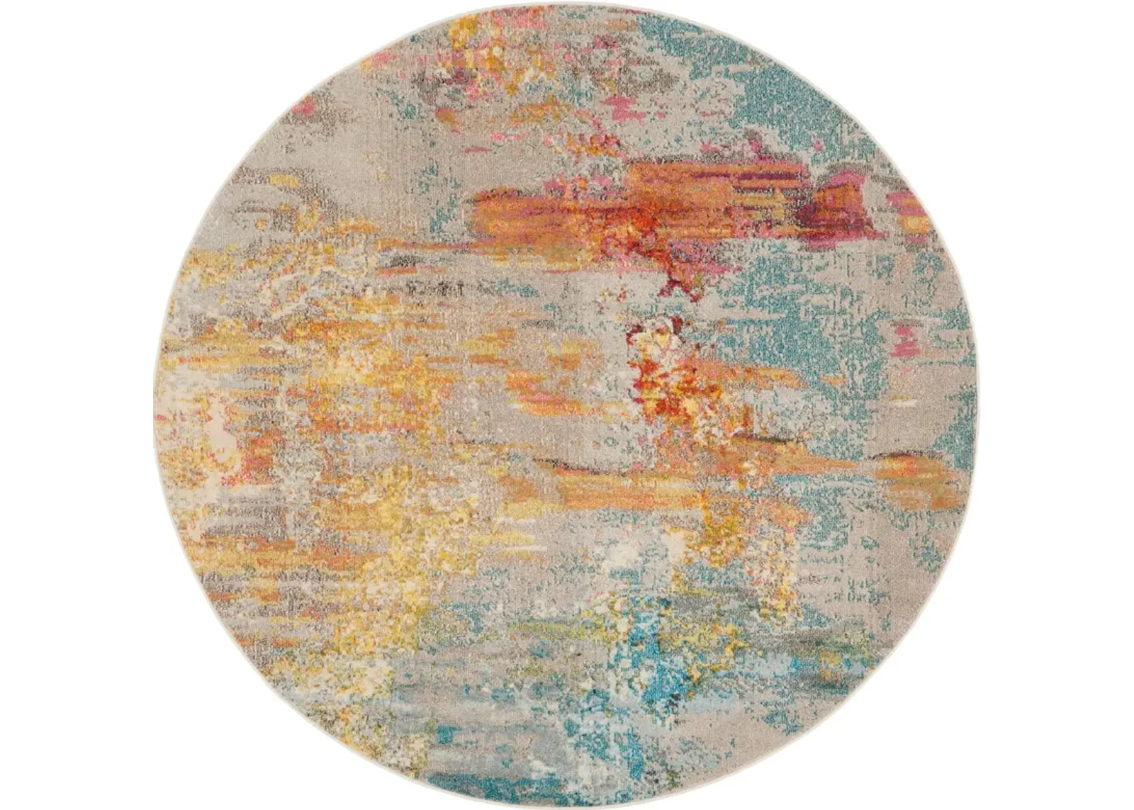 Tulum 8' Round Area Rug - Multicolor