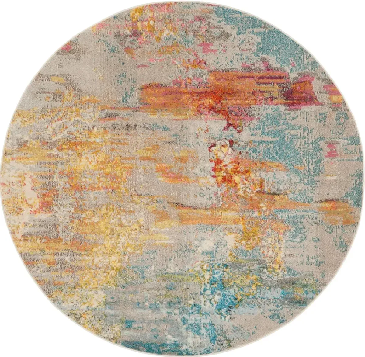 Tulum 8' Round Area Rug - Multicolor