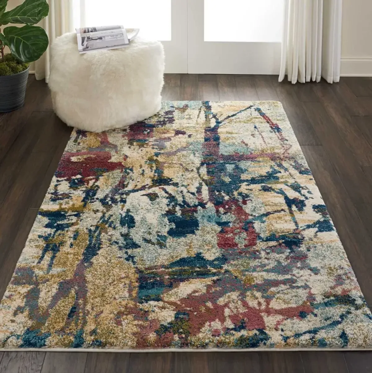 Nicola 4' x 6' Area Rug - Cream Multi