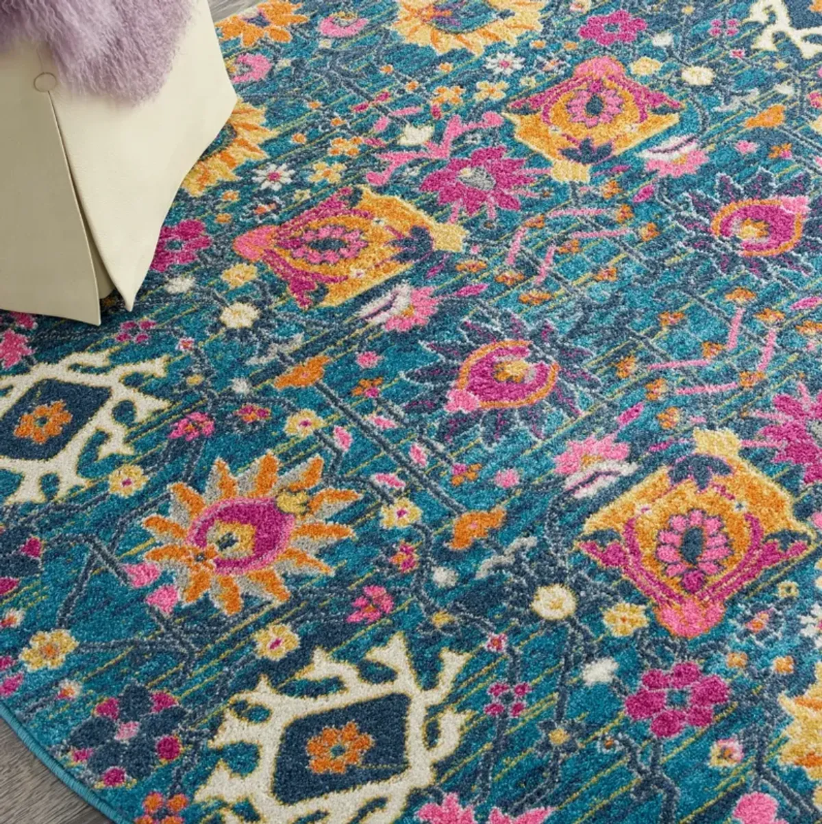 Tralee 5' Round Area Rug - Denim