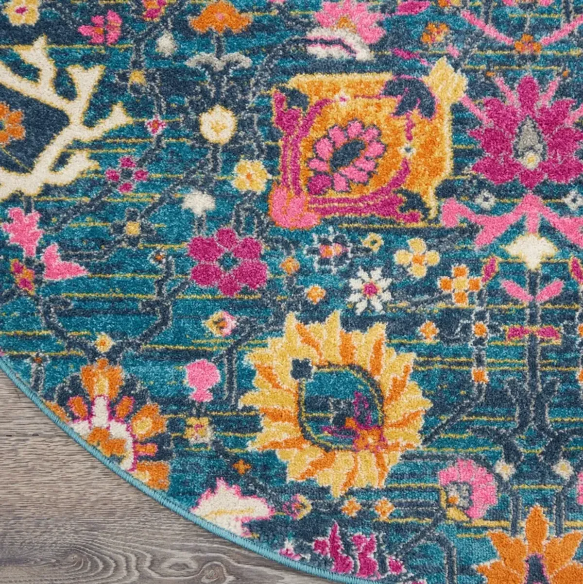 Tralee 5' Round Area Rug - Denim